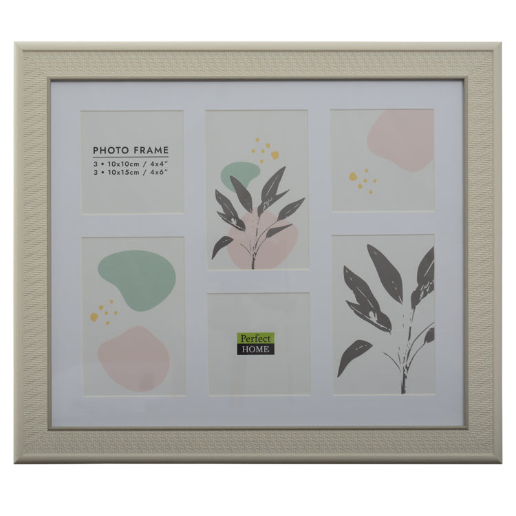 14.5x12 Inch Ivory/Grey with 6 Assorted Openings - Thea