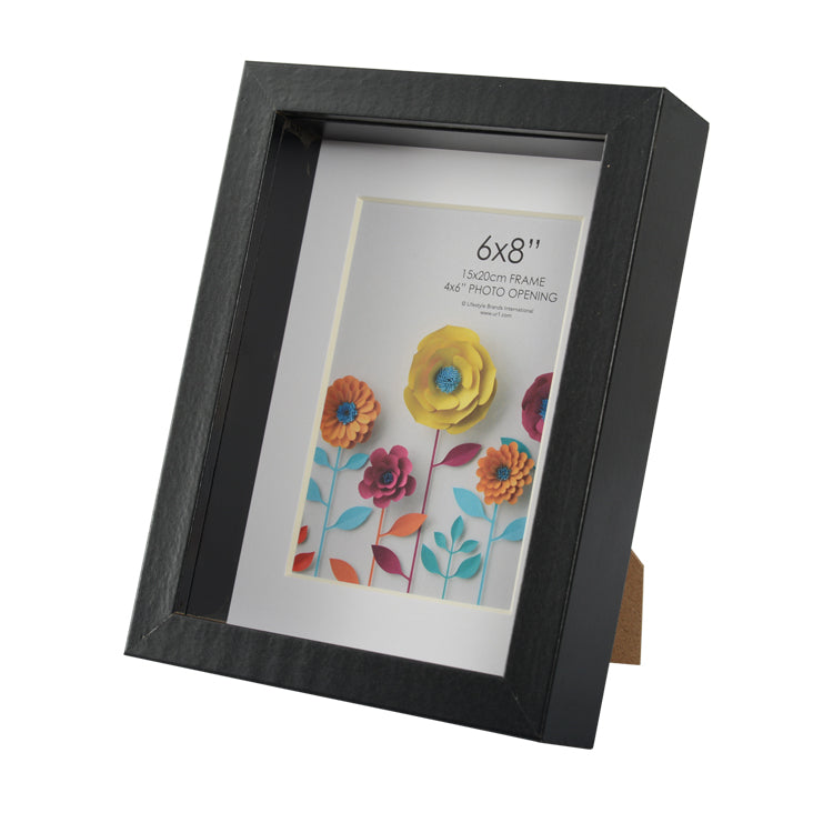 Vienna 6 x 8 black shadow box frame with 4 x 6 opening