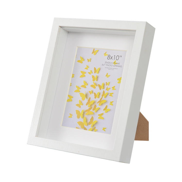 Vienna 8 x 10 white shadow box frame with 5 x 7 opening