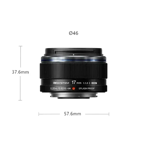 OM SYSTEM M.Zuiko 17mm F1.8 II Lens Black