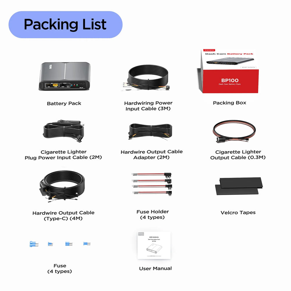 Viofo Parking Mode Battery Pack 7650 Mah For All Dashcams (Except A119 V3)