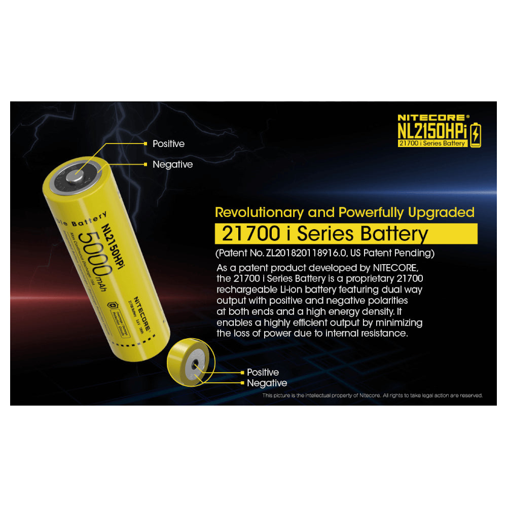 Nitecore 21700i Rechargeable Battery 3.6 V 5000 Mah