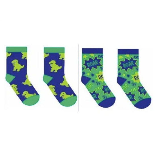 Dinosaur Kids Socks (2 Pack)