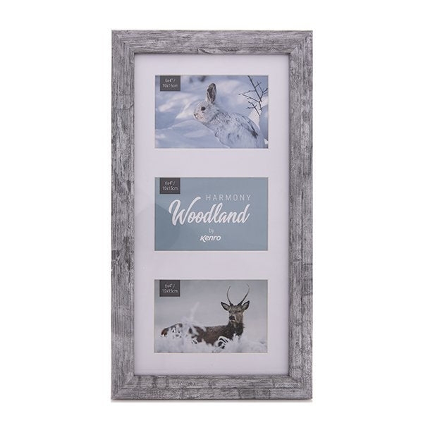 Triple 6 x 4 Woodland Photo Frame - Kenro Harmony