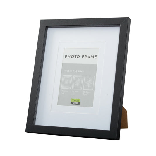 Oxford 8x10" Black Picture Frame With 4x6 or 5x7" Opening