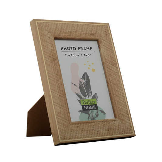 Raine 4x6 woven oak-look picture frame