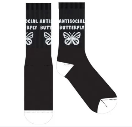 Antisocial Butterfly Novelty Socks