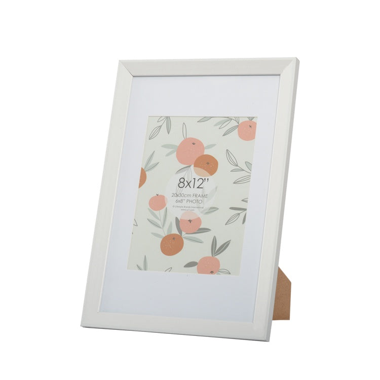 8 x 12 White Picture Frame with 6 x 8 Opening - Finny