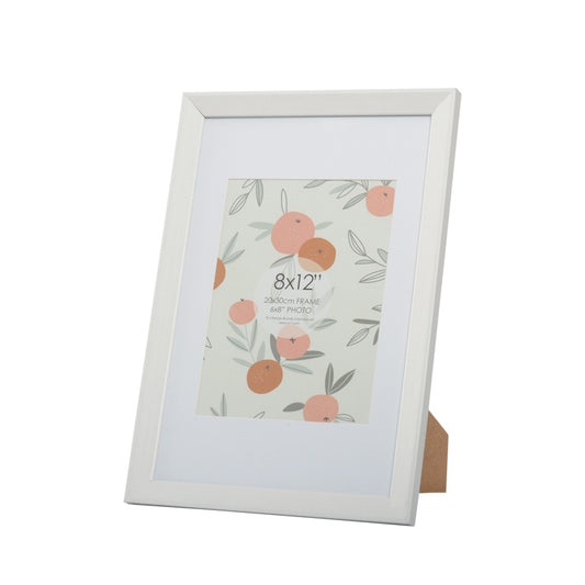 Finny 8x12 White Picture Frame With 6x8 Opening