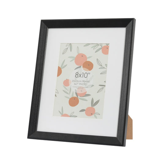 Finny 8x10" Black Picture Frame with 5x7" opening.
