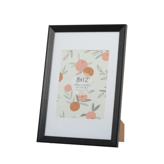 Finny 8x12 Black Picture Frame With 6x8 Opening