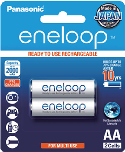 Panasonic Eneloop AAA 800mAh Rechargeable Batteries 2 Pack