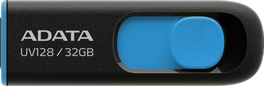 ADATA UV128 Dashdrive Retractable USB 3.2 32GB Blue/Black Flash Drive