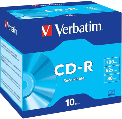 Verbatim CD-R 700MB 52x 10 Pack with Jewel Cases