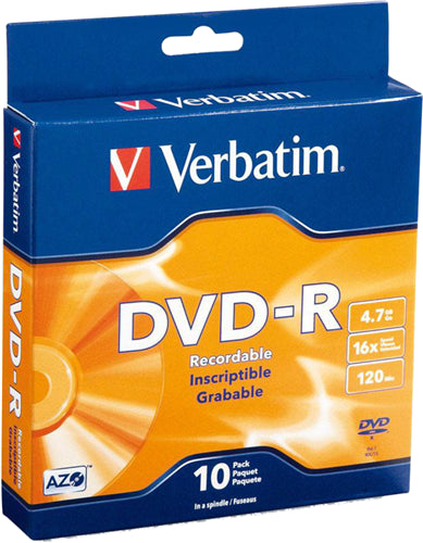 Verbatim DVD-R 4.7GB 16x 10 Pack on Spindle