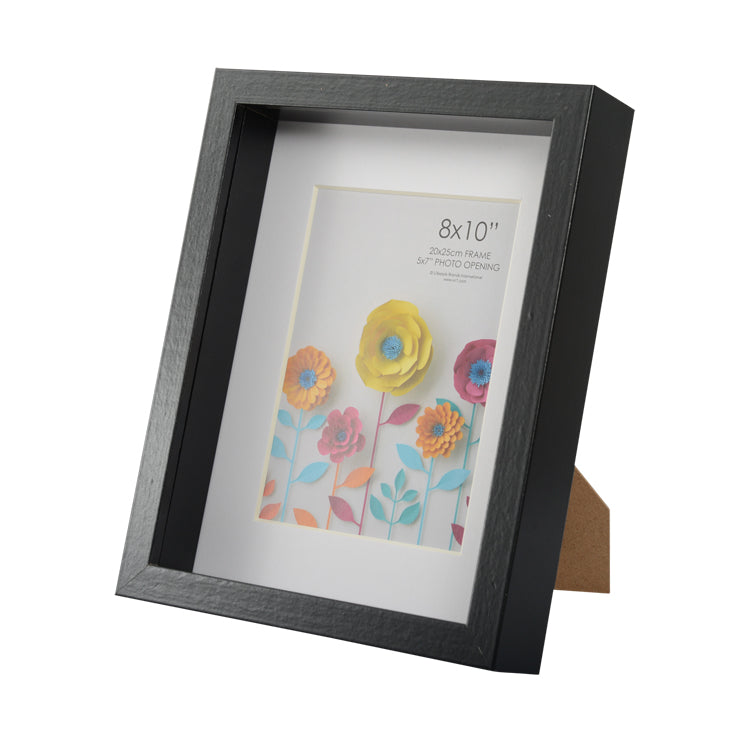Vienna 8 x 10 black shadow box frame with 5 x 7 opening