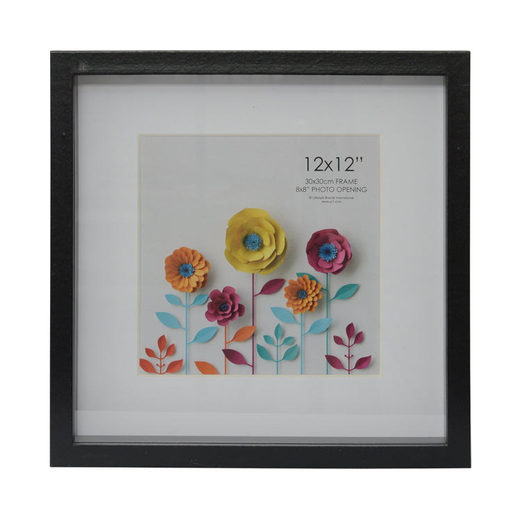 Vienna 12 x 12 black shadow box frame with 8 x 8 opening