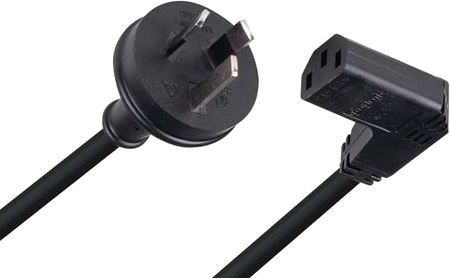 Power Cord - Right Angle 10A/250V IEC (F) to 3 Pin Power (M) 3m