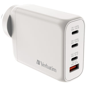 Verbatim 100W GaN Charger with 3x USB-C and 1x USB-A