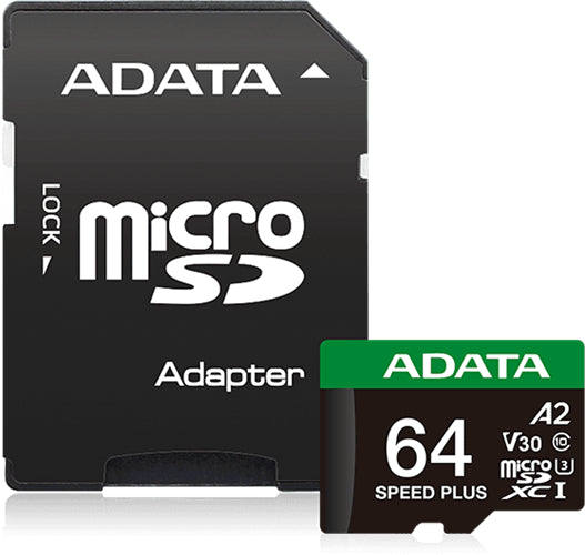ADATA Speed Plus microSDXC UHS-I U3 A2 V30 Card with Adapter 64GB