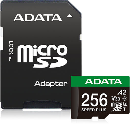 ADATA Speed Plus microSDXC UHS-I U3 A2 V30 Card with Adapter 256GB