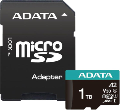ADATA Premier Pro microSDXC UHS-I U3 A2 V30 Card with Adapter 1TB