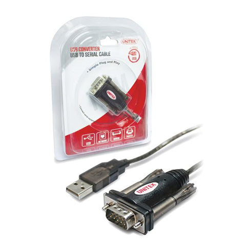 Unitek USB 2.0 Type A (M) to Serial RS232 (M) Mini Adapter 1.5m
