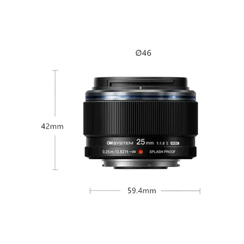 OM SYSTEM M.Zuiko 25mm F1.8 II Lens - Black