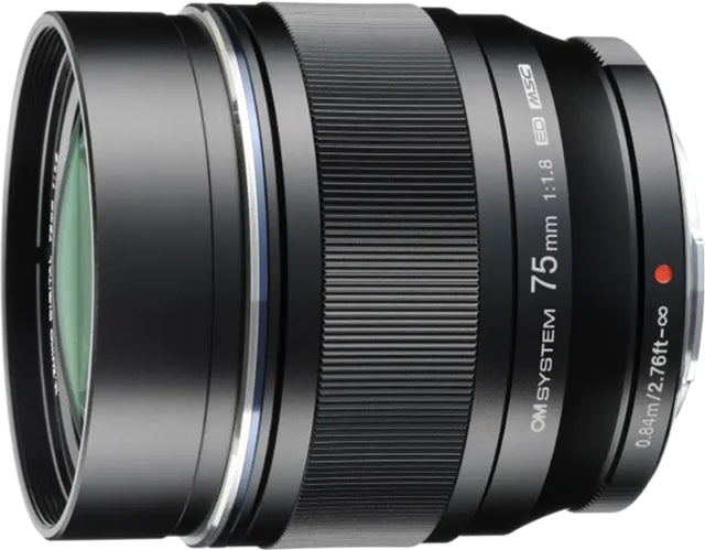 OM SYSTEM 75mm f1.8 Metal Body Portrait Micro Four Thirds Lens Black