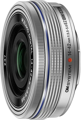 OM SYSTEM 14-42mm f3.5-5.6 EZ Pancake Micro Four Thirds Lens Silver