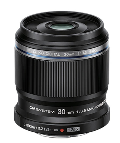 OM SYSTEM 30mm f3.5 Macro Micro Four Thirds Lens Black