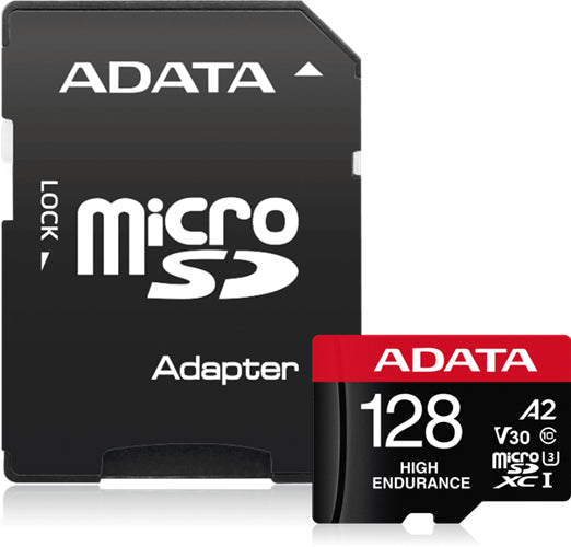 ADATA High Endurance microSDXC UHS-I U3 A2 V30 Card with Adapter 128GB