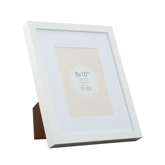 Promenade 8 x 10 inch white picture frame with 5 x 7 opening
