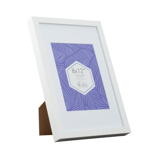 Promenade 8 x 12 inch white picture frame with 6 x 8 opening