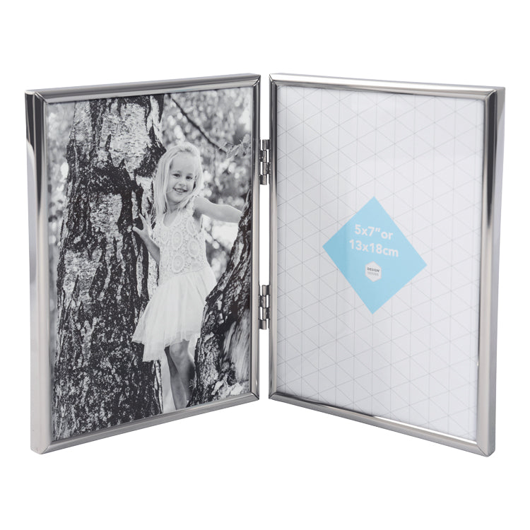 Design House Amelia 5 x 7 silver double picture frame