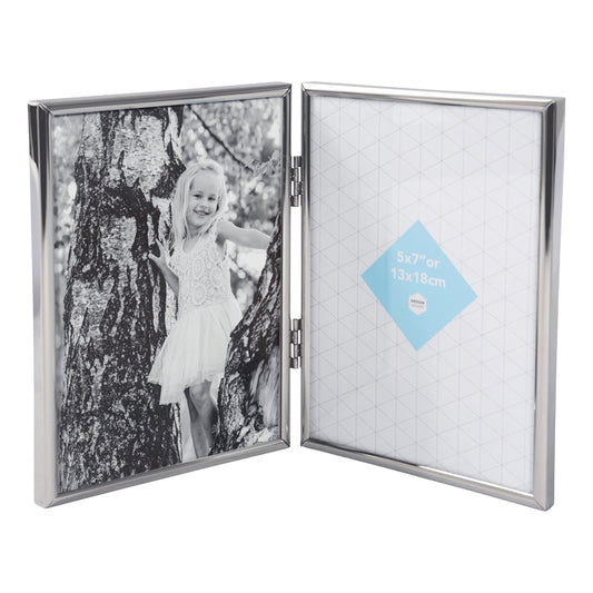 Design House Amelia 5 x 7 silver double picture frame