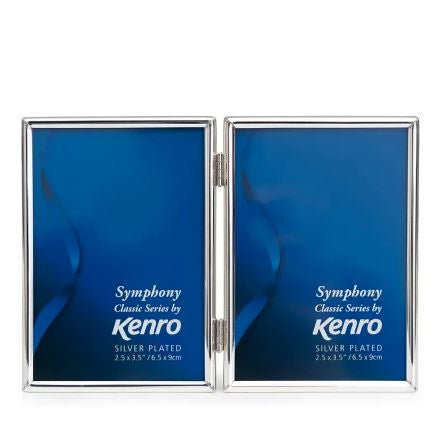 Kenro Symphony Classic Frame Photo DOUBLE 2.5″X3.5″ – Silver