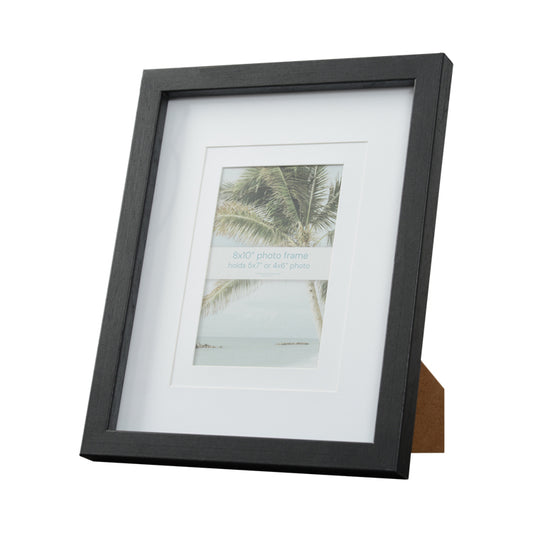 Escape 8x10 inch Black Photo Frame with 4x6 or 5x7 inch Opening
