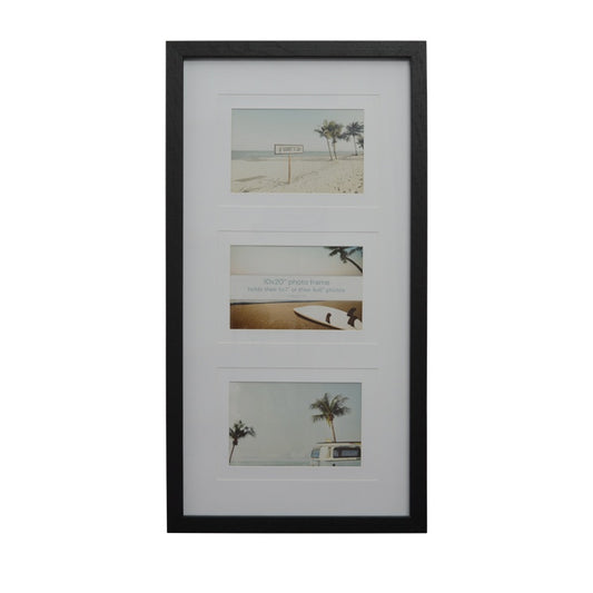 Escape 10x20 inch Black Picture Frame with 3(4x6) or 3(5x7) inch Openings