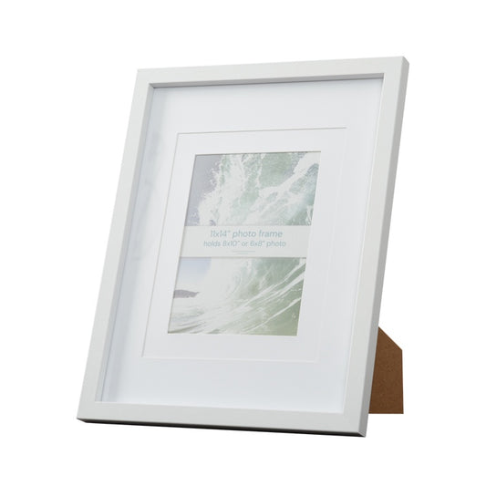 Escape 11x14 inch White Picture Frame with a  6x8 or 8x10 inch Opening