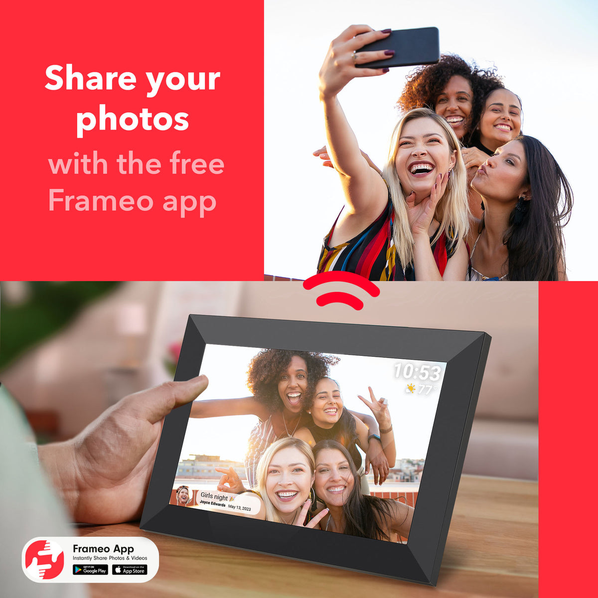 Firefly Frameo 10.1" Wifi Digital Photo Frame Black
