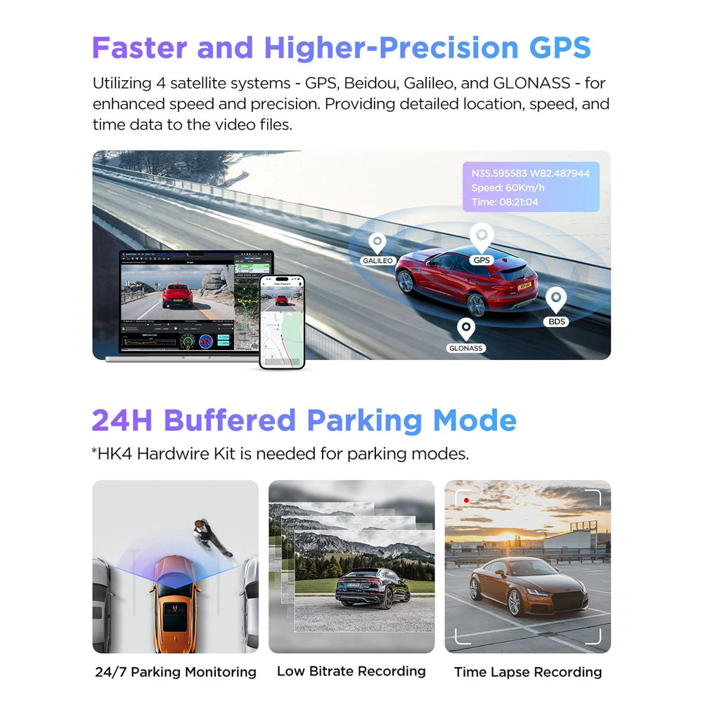 Viofo Dashcam A229 Pro 4 K Front 5 Ghz Wifi + Gps