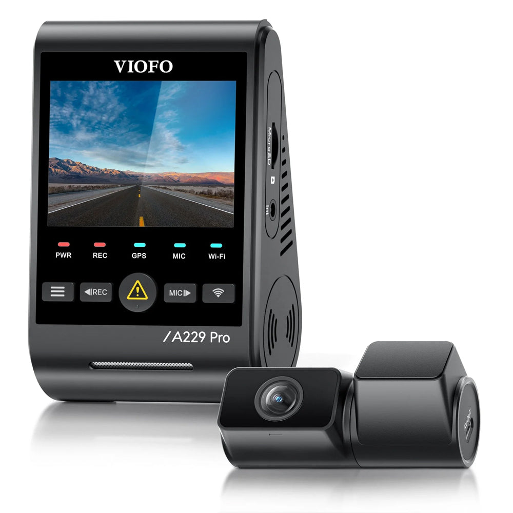 Viofo Dashcam A229 Pro 4 K Front + 2 K Telephoto 5 Ghz Wifi + Gps
