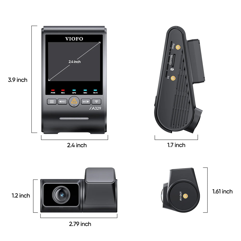 Viofo Dashcam A329 4 K Front 2 K Rear Channel Wifi 6 Gps