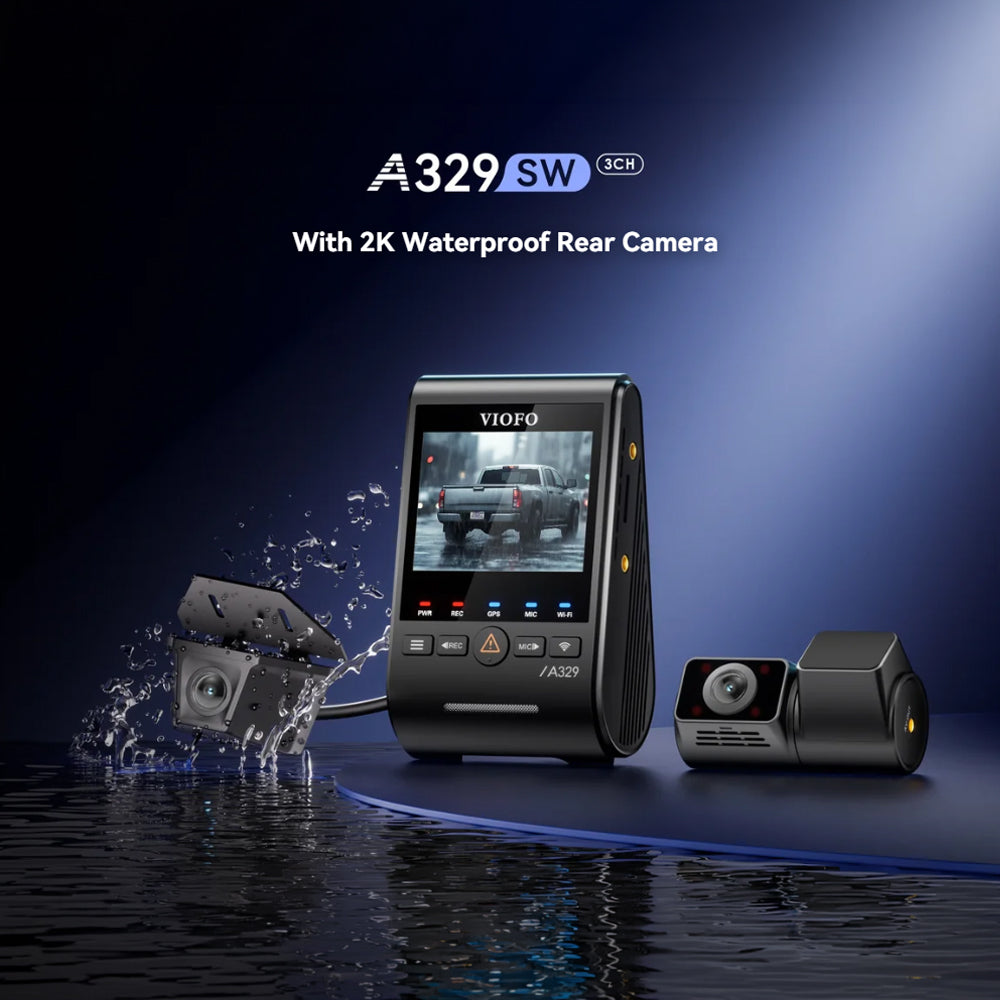Viofo Dashcam A329 4 K Front + 2 K Fisheye Internal + 2 K Waterproof Rear Wifi 6 Gps