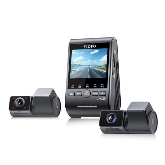 Viofo Dashcam A329 4 K Front + 2 K Telephoto + 2 K Internal Rear Wifi 6 Gps