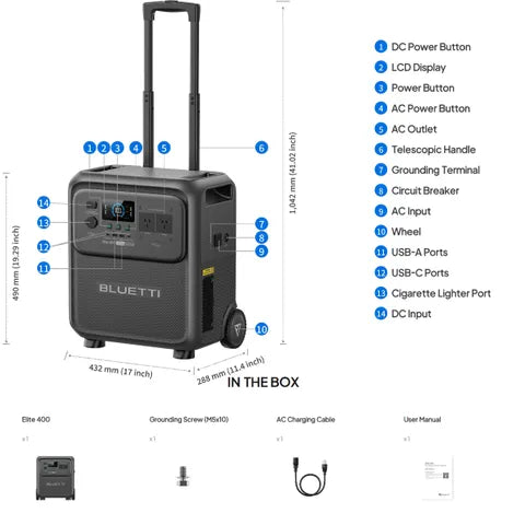 Bluetti Elite400 Portable Power Station | 2600 W 3840 Wh