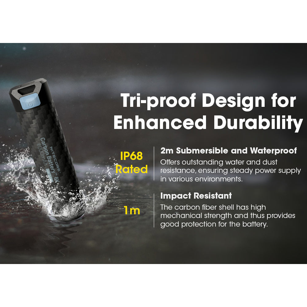 Nitecore Li Ion Rechargeable Usb C Battery 6000 Mah 3.6 V
