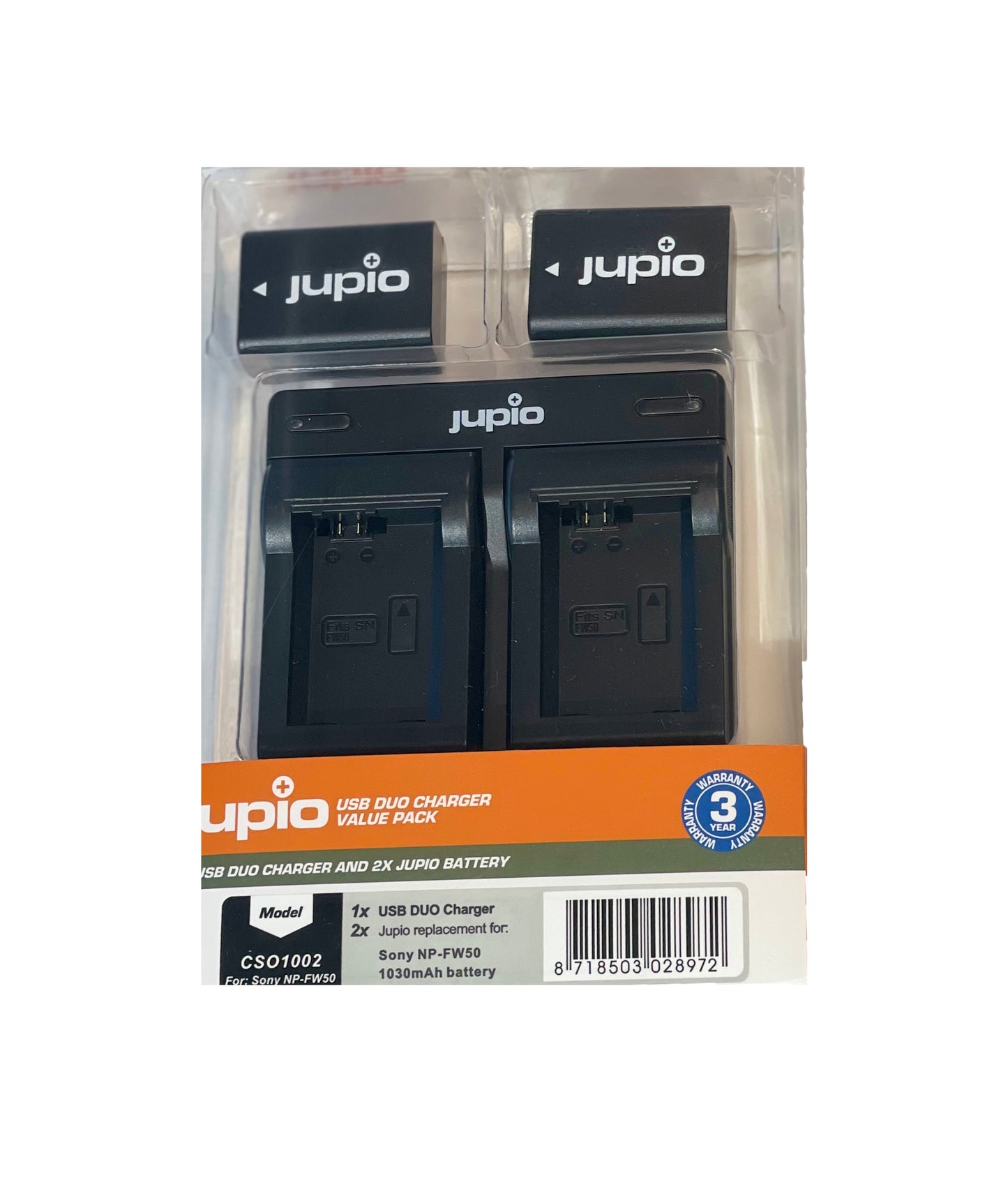 Jupio Battery Charger Kit Dual 2 X Np Fw50 1030 Mah For Sony Digital Cameras