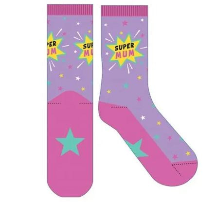 Super Mum Comic Novelty Socks